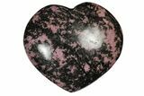 Polished Rhodonite Heart - Madagascar #196235-1
